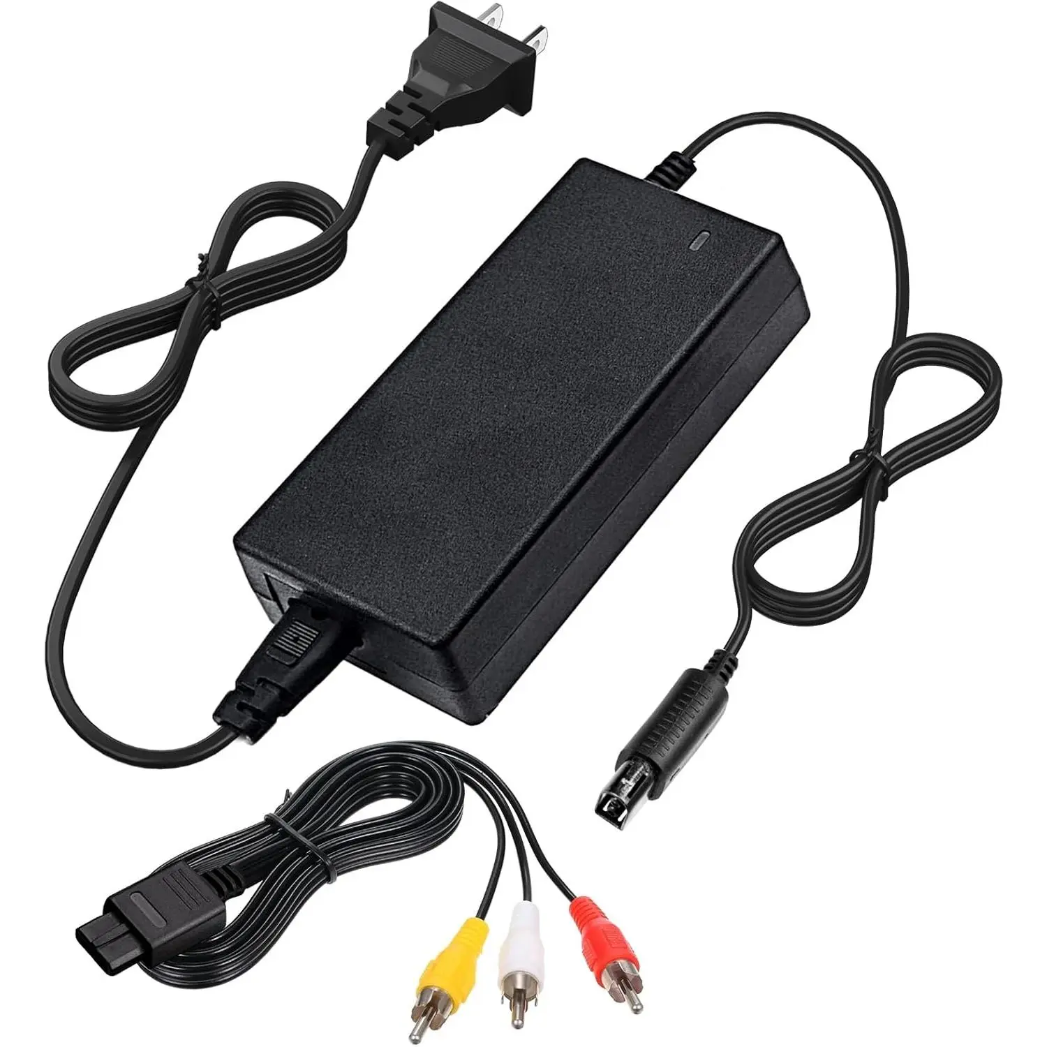 Power Supply and AV Cable for Gamecube, NGC AC Power Adapter & AV Cable Set, Power Cord Compatible with Nintendo Gamecube Console