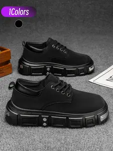 1 Pair Unisex Metal Rivet Chunky Platform Leather Shoes Black Only Leather Upper Metal Rivet Accents Non-Slip PVC Outsole Chunky Height-Boosting Sole Daily Commute/Streetwear - Chunky Workwear Height-Boosting Leather, Height-Boosting & Slim-Fit, Wear-Resi