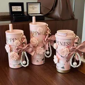 Floral Rose & Pearl Decorative Tumbler 3 size