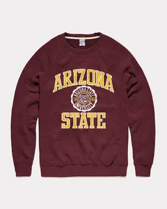 Vintage A-S-U Style Sweatshirt & Hoodie, Classic Raglan Arizona State Crewneck, Shirt for Fans, Football Fans, Trending Us Streetwear, Viral on Tiktok Menswear Casual Long Sleeve Pullover