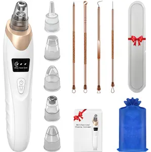 Pjordo Portable Blackhead Remover Pore Vacuum - USB Rechargeable Adjustable Suction for Deep Oil & Blackhead Removal Skin Care Tool