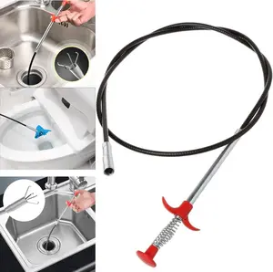Toilet Snake Drain Clog Remover, Spring-Action Claw Toilet Auger, 79/118 Inch Grabber Pickup for Hair Removal, Sink & Shower Clog Cleaner