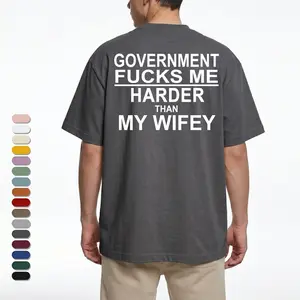 Tee4daddy - Government Fk Me Like My Wife T-Shirt, Graphic Round Neck Shirt, Comfortable Streetwear, Men Cotton Shirt, Casual Streetwear