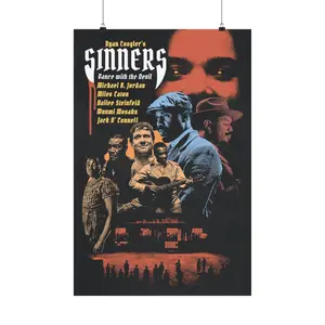 Sinners (2025) Vintage Movie Poster - Horror - Vampire - Film Fans - Home Decor