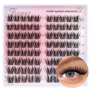 80 Pairs Mouse Style False Eyelashes, Volume Lash Clusters, Fluffy D Curl, Mixed Length 10-16mm, Thin Invisible Strip Lash Tray for DIY Application