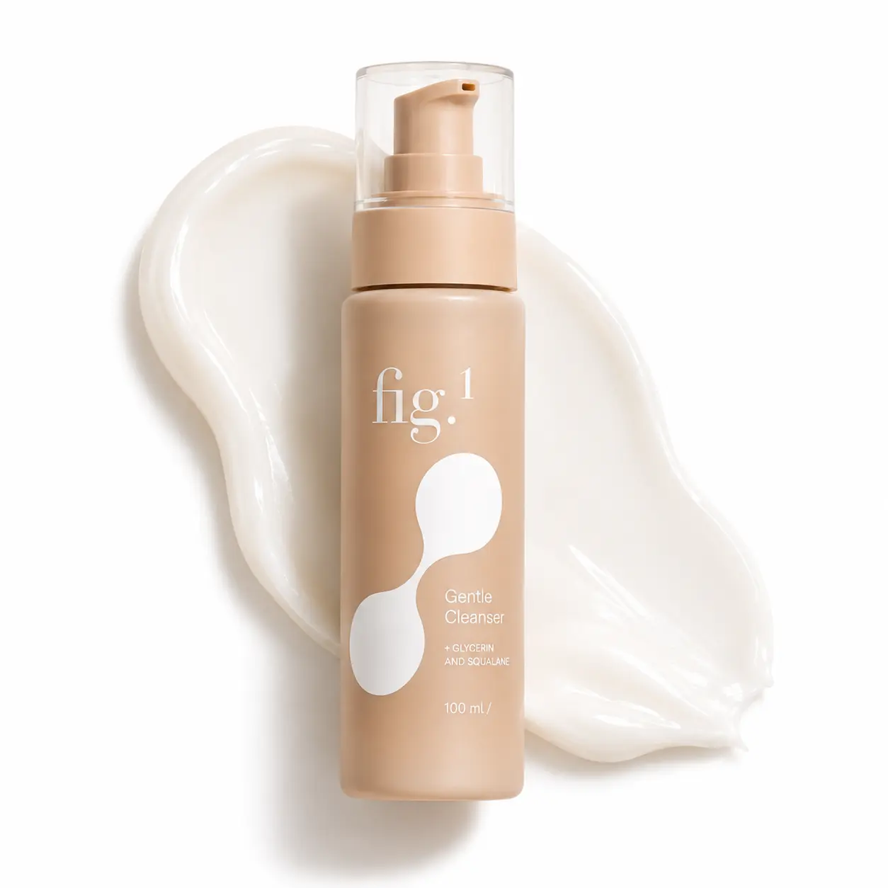 Fig.1 Hydrating Facial Cleanser for Women | Gentle Face Wash with Glycerin & Squalane | Non-Drying, Fragrance-Free Formula for Sensitive Skin | 3.4 oz Refillable Bottle
