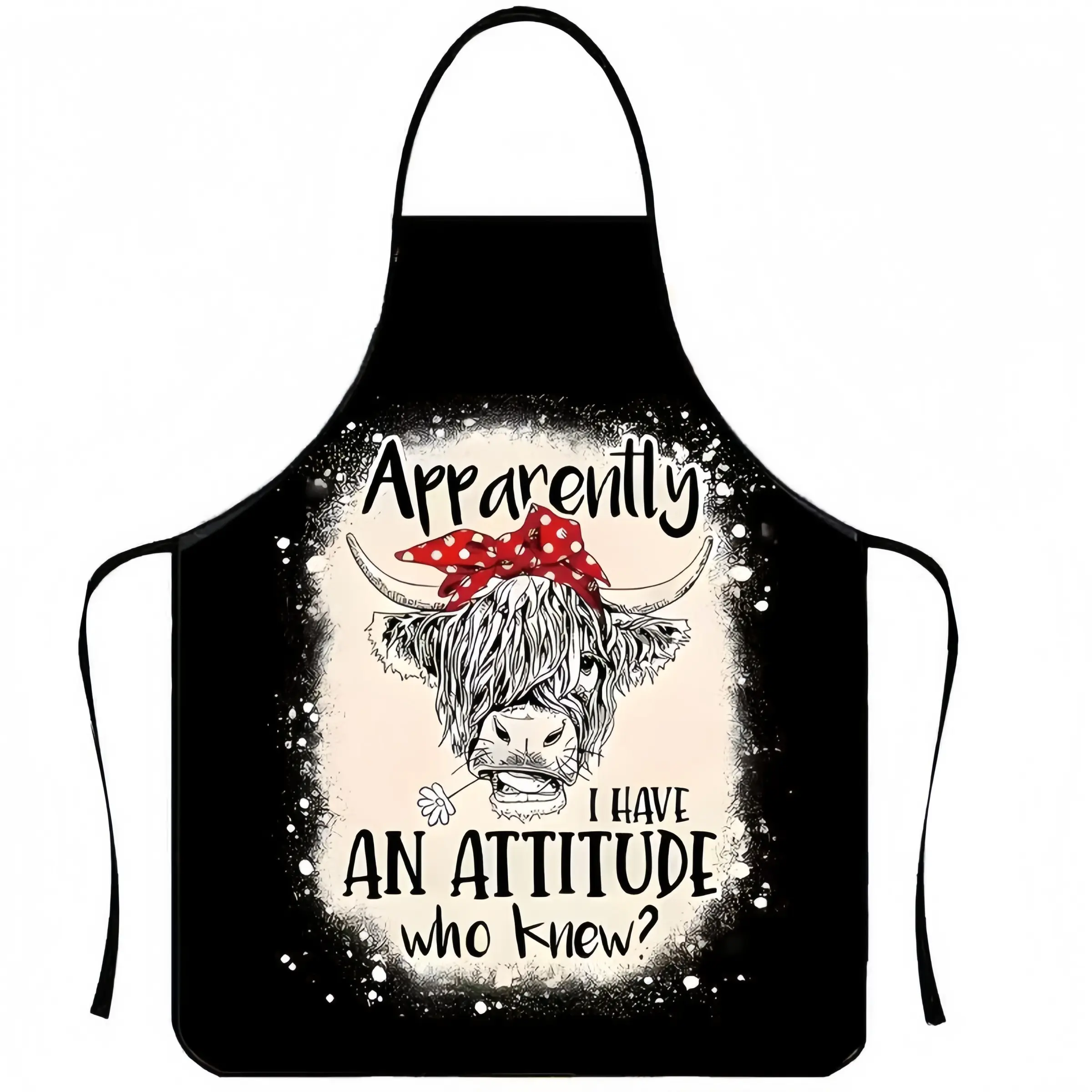 Cute Highland Cattle & Chicken Print Kitchen Apron, Apron for Man & Woman,Gift for Daughter& Mother&Wife,Nails Design Tool,Nail Tech,Christmas Gift,Kitchen Essential,Garden Tool,﻿Cleaning Tool