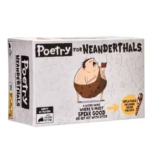Poetry for Neanderthals Game Set, Funny Prehistoric Cartoon Illustrations, Timed Word Guessing Party Game, Ages 7+, 2+ Players