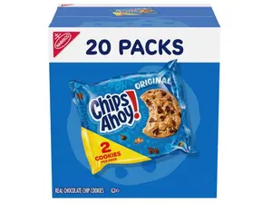 CHIPS AHOY! Original Chocolate Chip Cookies, 20 Snack Packs (2 Cookies Per Pack) CHIPS AHOY! Original Chocolate Chip Cookies, 20 Snack Packs (2 Cookies Per Pack)
