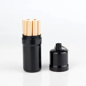 Joint case,Aluminum Cigarette Case Holder with Key Ring Waterproof Round Cigarettes Pocket Box