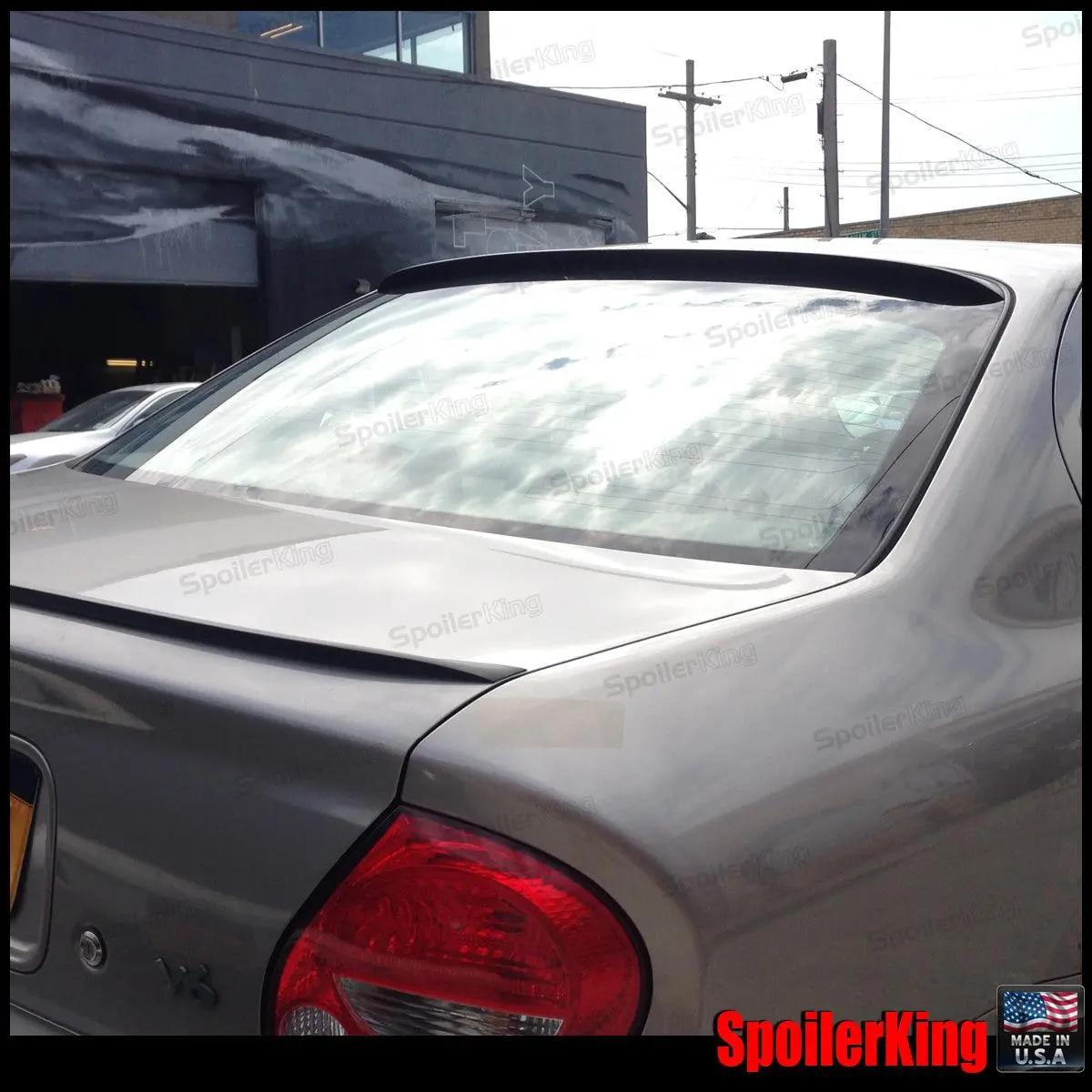 Aftermarket Polyurethane Rear Window Roof Spoiler (284R) for Nissan Maxima 2000-2003, Self-Adhesive Auto Replacement Part, Curved Design, 1 1/4" High, 2 5/8" Wide, Aftermarket Part
