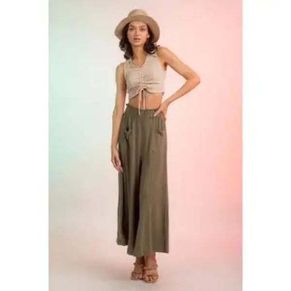 Gaucho Pants - Olive