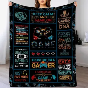 Gaming Blanket Game Flannel Throw Blanket for Adult Gamer Blanket for Teen Boy Soft Plush Game Lover Theme Blankets Room Decorative Blankets for Kids Gamers Throw Blanket Soft Comfy Blanket