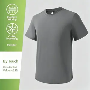 Q-max ≥0.15 Cooling T-Shirt for Men | Instant Ice Touch, Sweat-Wicking Workout Tee | Polyester Dry-Fit Gym Top