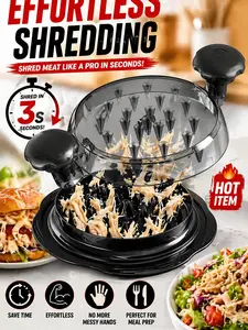 Chicken Shredder Large Chicken Breast Shredder Tool Twist with Brush&Fork, Visible Meat Shredder Machine, Strong Anti-Slip Strip, Ergonomic Handle, BPA Free, Suitable for Pork Beef Chicken