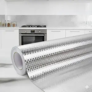 Self-Adhesive Kitchen Splashback | Heat-Resistant & Waterproof Stove Backsplash, Seamless Cabinet Fit | Peel-and-Stick Wall Protection, Easy Clean Anti-Oil Film | Drawer Liner, Removable & Customizable, Rental-Friendly Upgrade for Countertop & Wall