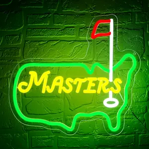 Master Neon Sign for Wall Decor Golf Neon Light for Man Cave Dimmable LED Light Up Sign for Golf Course Gym Club Bedroom Office Park Party Club Decor Birthday Gifts Art