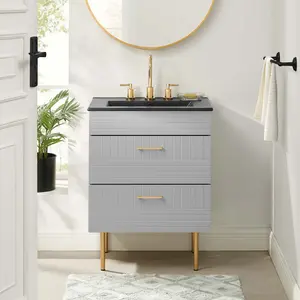 Modway Daybreak 24" Bathroom Vanity in Light Gray Black
