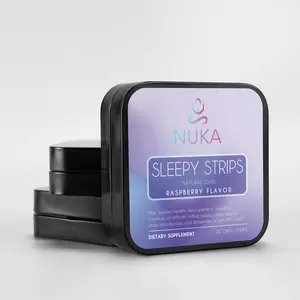 Nuka Sleepy Strips Raspberry Flavor 30 Oral Strips for Healthy Sleep Support with Valerian Root & Chamomile Extracts Lavender Natural