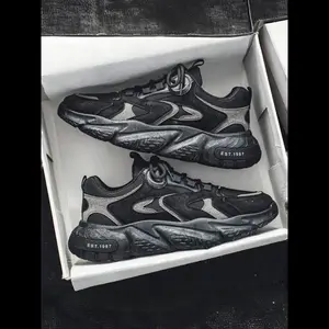 Men's Fashionable Patchwork Low Top Sneakers, Casual Comfortable Breathable Sports Running Shoes, Trendy All-match Sneakers for Daily Wear