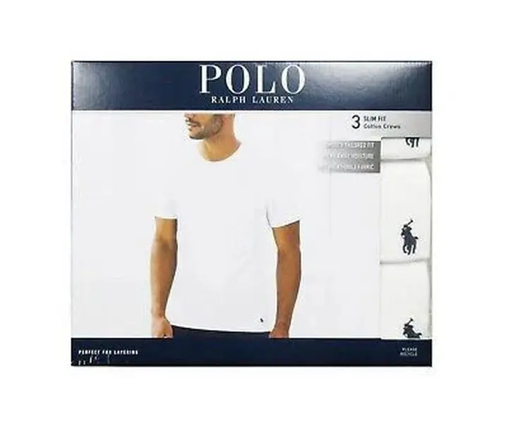 1124948 Polo Slim Fit Cotton Crew Tee's "White"