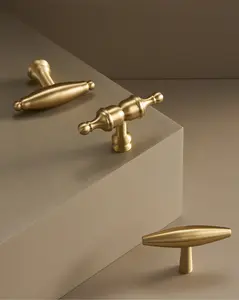 CHARLTON SCULPTED BRUSHED BRASS KNOB COLLECTION