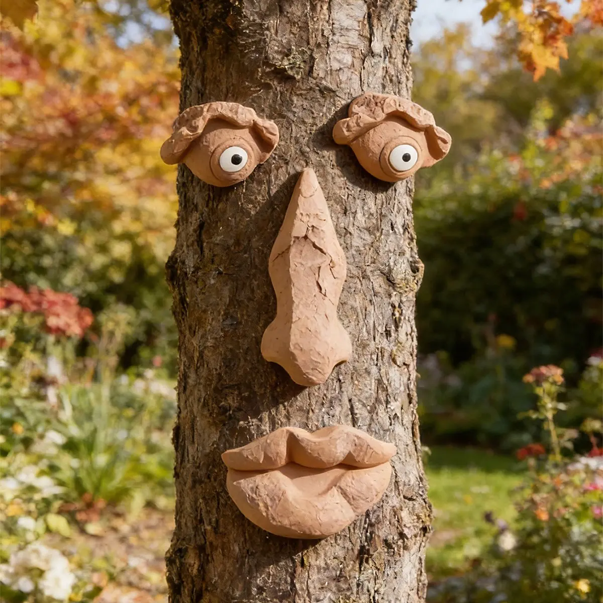 Tree Face Elderly Man Resin Wall Hanging Decor, Outdoor Garden Decoration, Outdoor Garden Accessory, Garden Accessories, Yard Art Craft, Home Wall Ornament, Festival Atmosphere, Garden Sculptures Statues