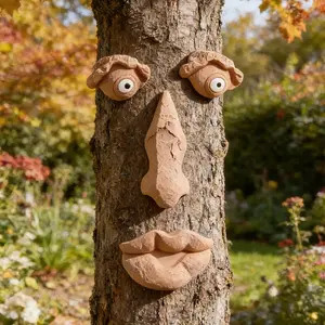 Tree Face Elderly Man Resin Wall Hanging Decor, Outdoor Garden Decoration, Yard Art Craft, Home Wall Ornament, Festival Atmosphere, Garden Sculptures Statues