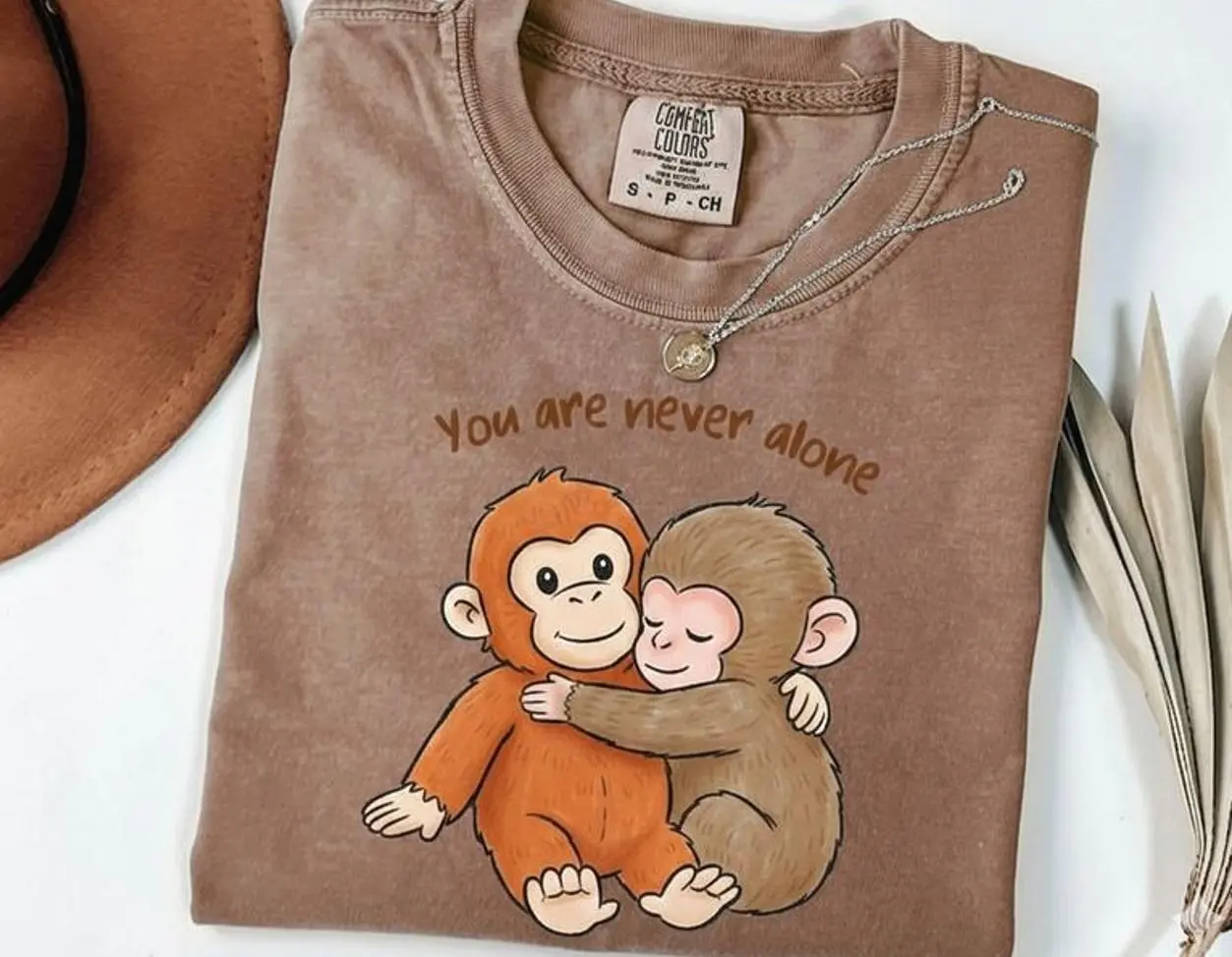 Comfort Colors Viral Punch Monkey Shirt, Cute Baby Monkey Hugging Plush Toy Graphic Tee, Emotional Animal Lover Gift, Soft Vintage Washed Unisex T-Shirt