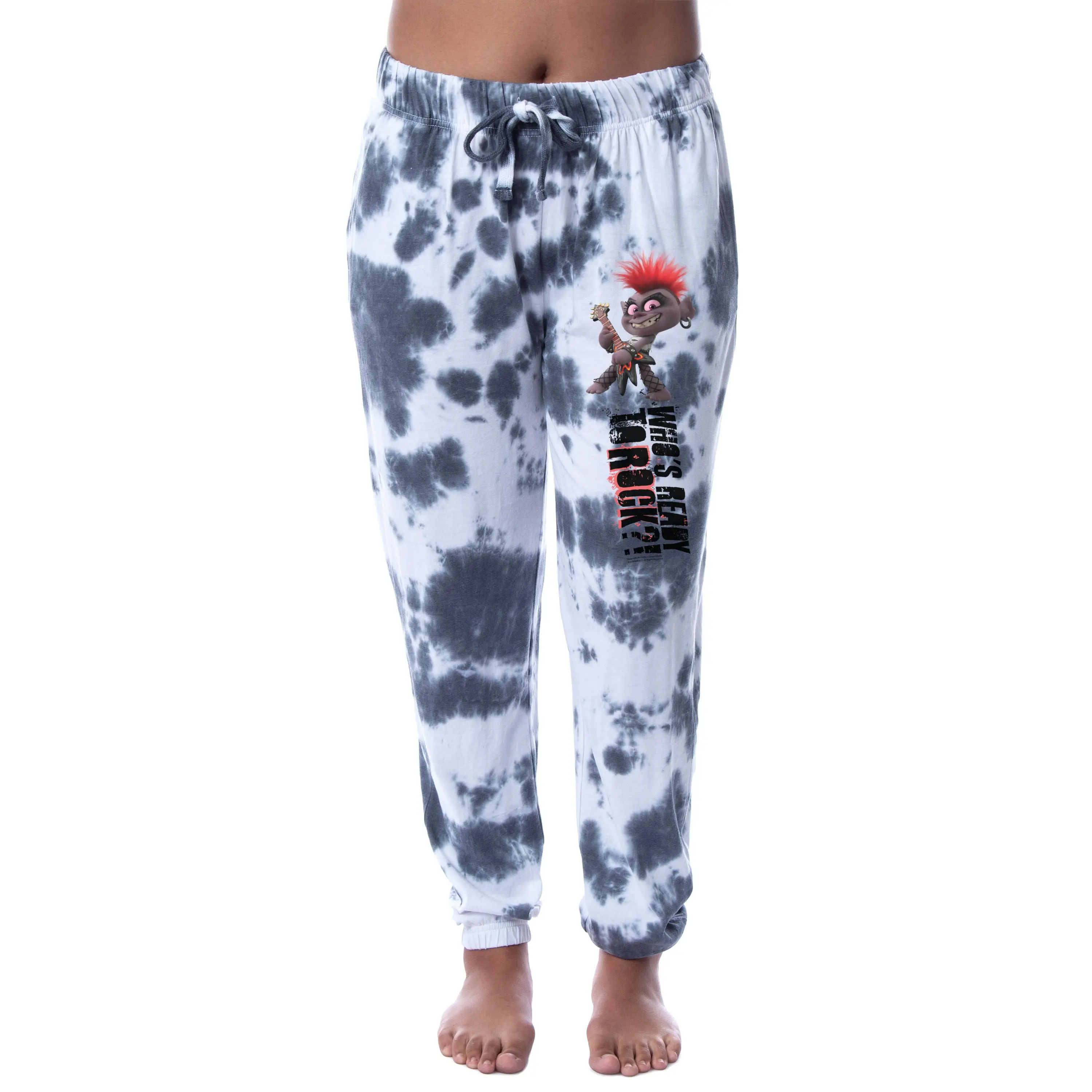 Dreamworks Trolls Womens' Queen Barb Who's Ready To Rock Sleep Jogger Pajama Pants Tie Dye, Bottoms, Nightwear