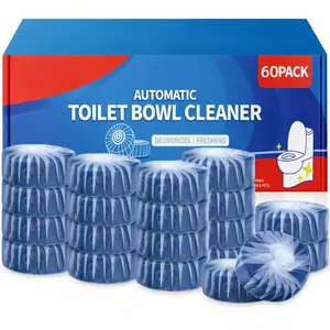 60 Tabs Toilet Bowl Cleaner Tablets Blue Toilet Tank Cleaners Septic-Safe Hard Water Stain Remove Bathroom Automatic Toilet Cleaning & Deodorizer Fresh Scent Adjustable Kitchen Sink