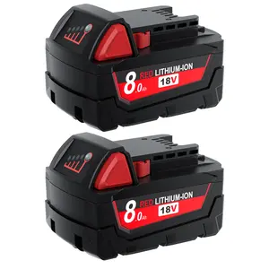 Upgraded 18V 8.0Ah Battery Replacement for Milwaukee M-18 Battery Compatible with Milwaukee 18V Cordless Power Tool 48-11-1850 48-11-1840 48-11-1815 48-11-1820 48-11-1828 48-11-1822