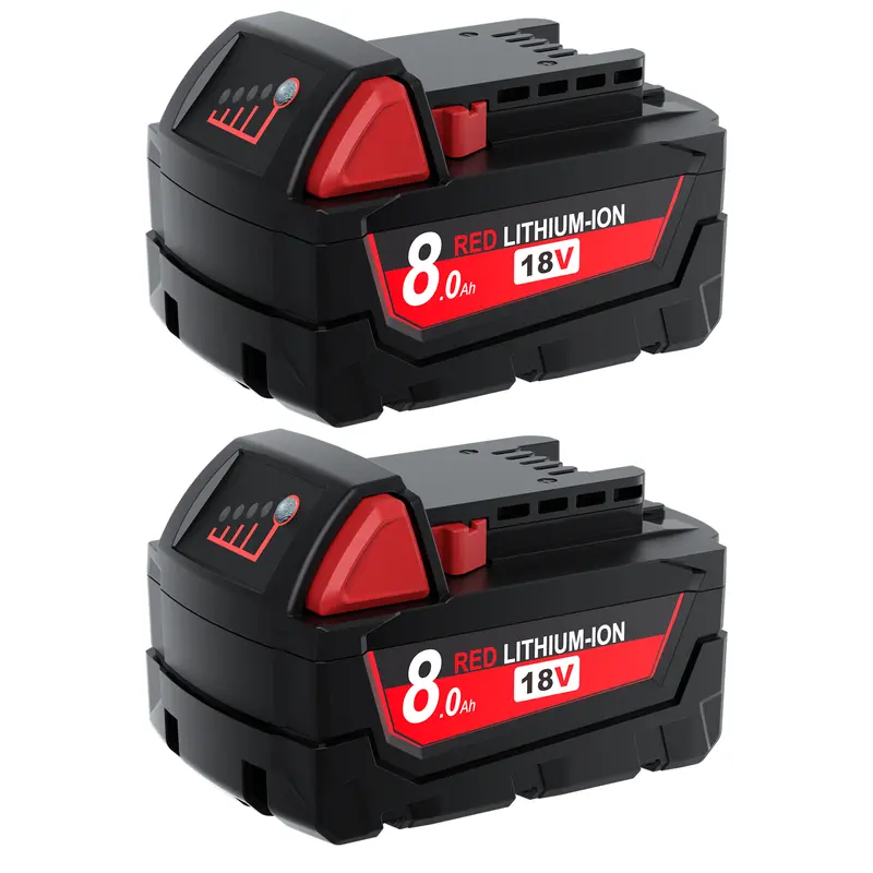 Upgraded 18V 8.0Ah Battery Replacement for Milwaukee M-18 Battery Compatible with Milwaukee 18V Cordless Power Tool 48-11-1850 48-11-1840 48-11-1815 48-11-1820 48-11-1828 48-11-1822
