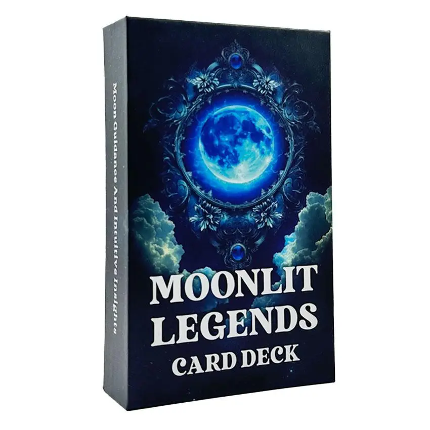 Moonlit Legends Oracle Card, 57 Cards Moon Tarot Deck, Moon Phases Oracle Deck, Moon Messages Tarot Cards, Intuitive Readings, Tarot Reading, Moon Lore, Premium Cards, Card Collectibles, Cards Games Deck