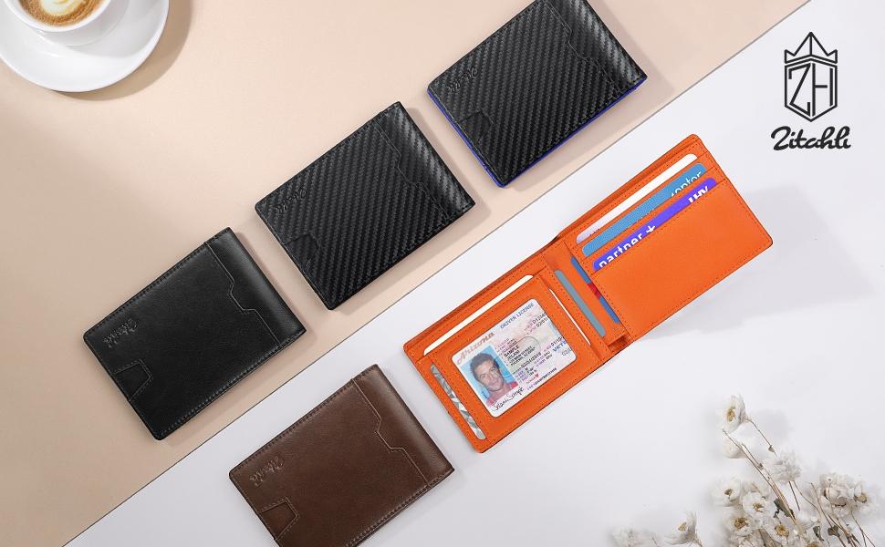 Zitahli Mens Slim Carbon RFID Blocking Minimalist Bifold Credit Card Holder Wallet Cartera Para Hombre Leather Outdoorfun Zitahli Mens Slim Carbon RFID Blocking Minimalist Bifold Credit Card Holder Wallet Cartera Para Hombre Leather Outdoorfun