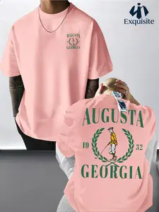 Augusta Georgia Graphic T-Shirt, Dual Print Design, Casual Long Sleeve Top, Breathable Comfort Fit, Daily Wear