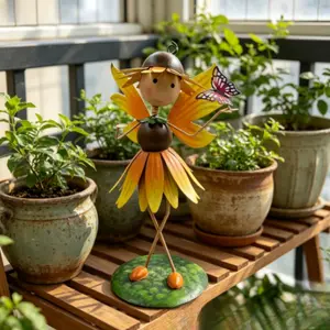 Handmade Metal Fairy Statue, Magical Garden Fairy Sculpture, Outdoor Decoration, Unique Handcrafted Art Piece, Perfect for Gardens