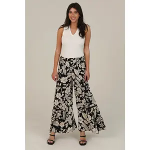 Wide Leg Pants W/ Lace Inserts
