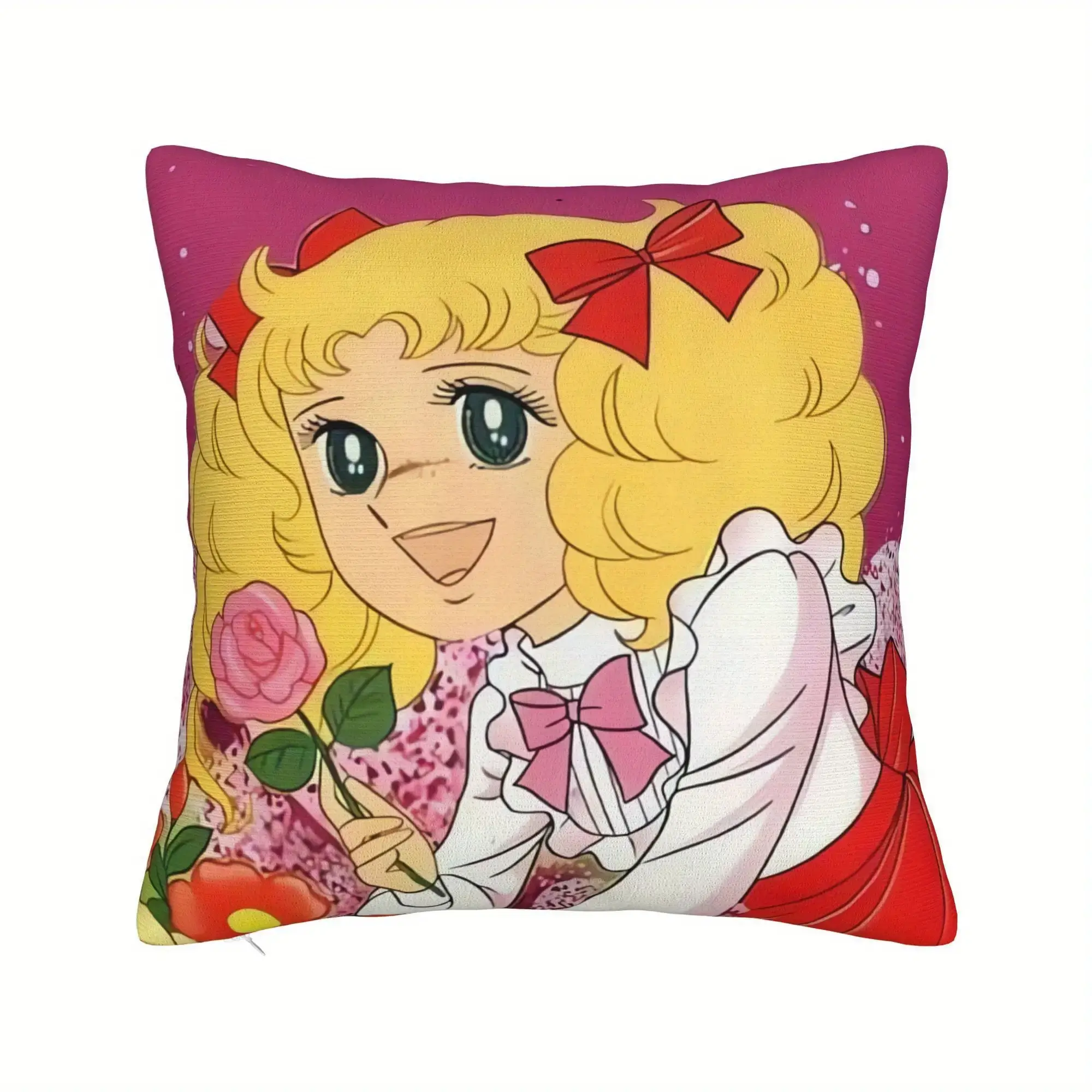 Candy Candy Pillowcase, Soft Removable Cover, Machine Washable Pillowcase for, s, Office,, Bed, Couch