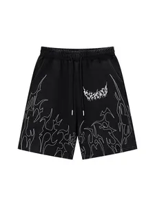 Men's Street Style Summer Casual Fine Print Loose Shorts, Washed Letter Print, Comfortable and Fashionable, Ideal for Daily Wear, Perfect for Warm Weather