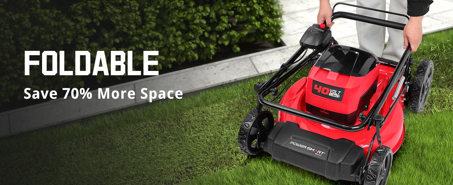 PowerSmart 40V 21" Cordless Push Lawn Mower with 2 x 4.0ah Batteries and Charger, up to 1/4 Acre (MB2400B)