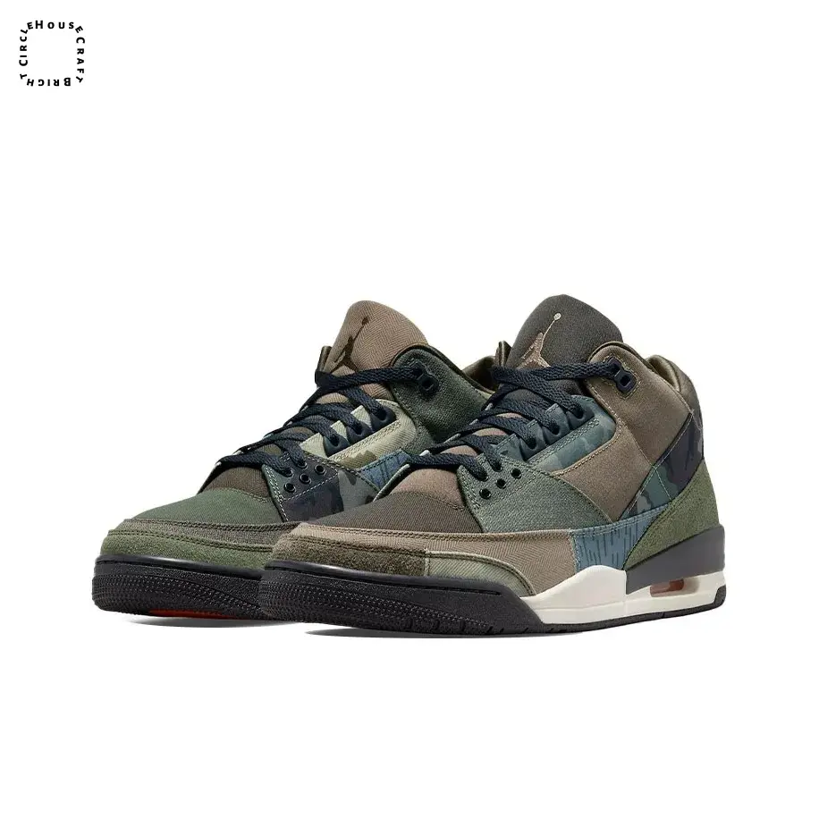 Camo Patchwork Mid-Top Retro Basketball Shoes Multi-Material Upper Breathable Casual Sports Sneakers Trendy Streetwear Footwear