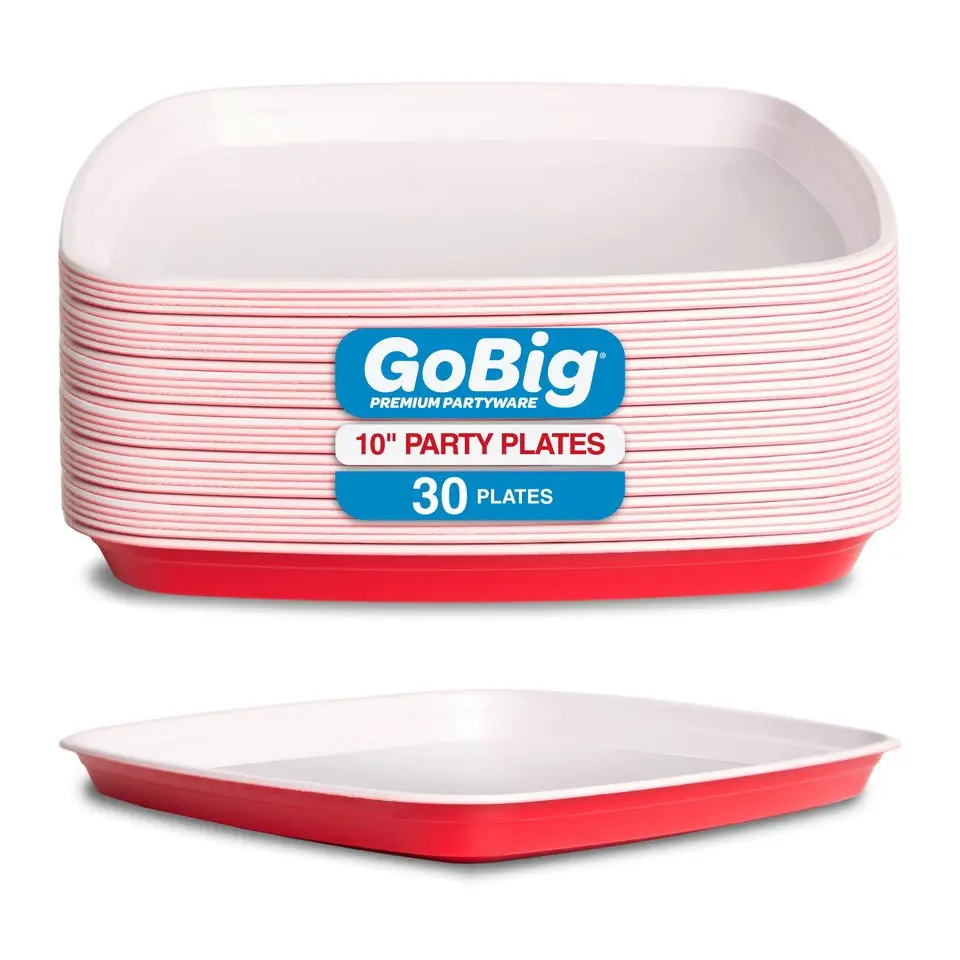 10" Square Disposable Plates, 30 ct
