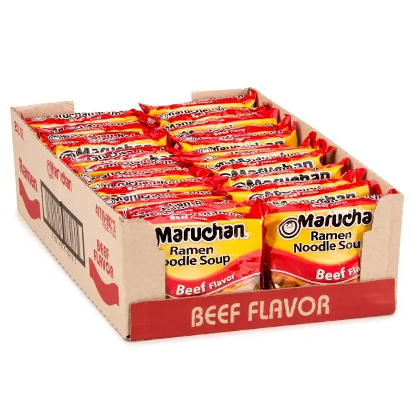 Ramen Noodle Soup, Beef Flavor – Japanese-Style Instant Noodles, Quick & Easy Meal for Kids, Students & Busy Families – 3 Oz. (24 Pack)