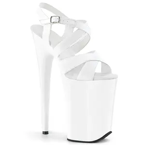 Pleaser Women's Infinity-997 Open-Toe Platform Heel Sandals - White Evening Shoe, Women's Formal Footwear