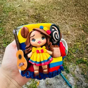 Hecha a mano coffee tea cup Colombian flag representative gift taza artesanal única