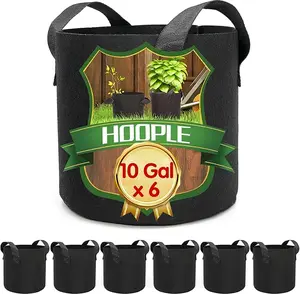 10 Gallon Grow Bags 6 Pack Heavy Duty Fabric Planter Pots with Handles Reusable Root Pouch for Potatoes Vegetables Garden Patio Backyard Use dealsforyoudays