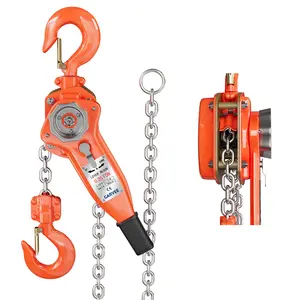 Heavy Duty Manual Lever Chain Hoist, G80 Galvanized Steel Chain Equipped with Weston Double Pawl Brake, 360° Swivel Hooks, 3/4 Ton to 3 Ton Load Capacity, 10-20 Ft Lifting Range, Industrial Lifting Tool for Construction, Warehouse, Garage and Dock Work