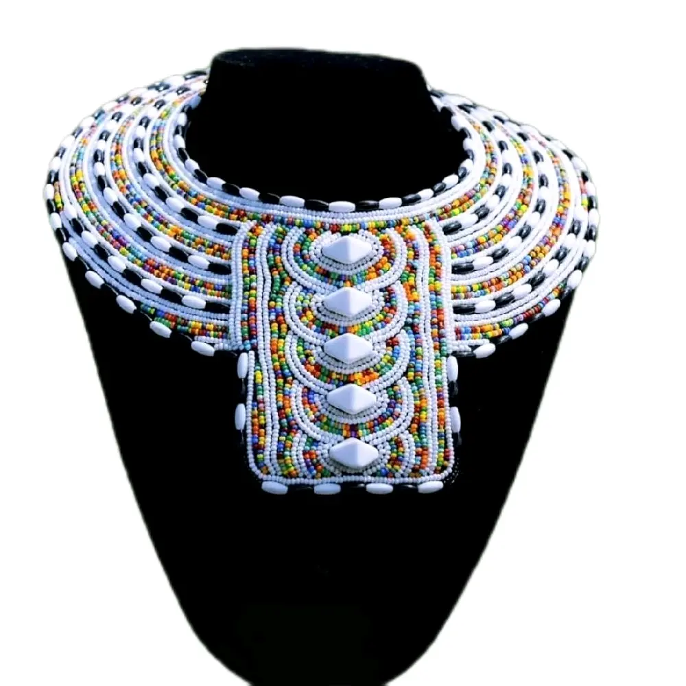 Maasai Round Beaded Necklace - African Fashion Accessory for Special Occasions