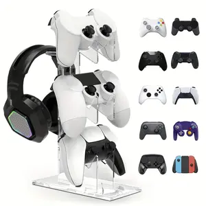 Universal 3-layer controller stand and headset stand gaming accessories for PS5 and PS4 storage stand, controller stand and headset stand gaming accessories in black, white, and transparent colors, Headset Holder, Headphone Hanger